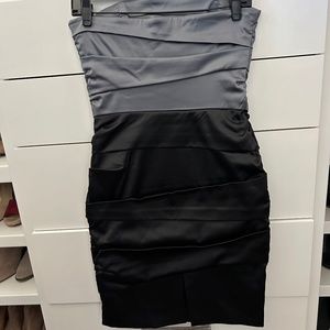 Strapless satin dress
